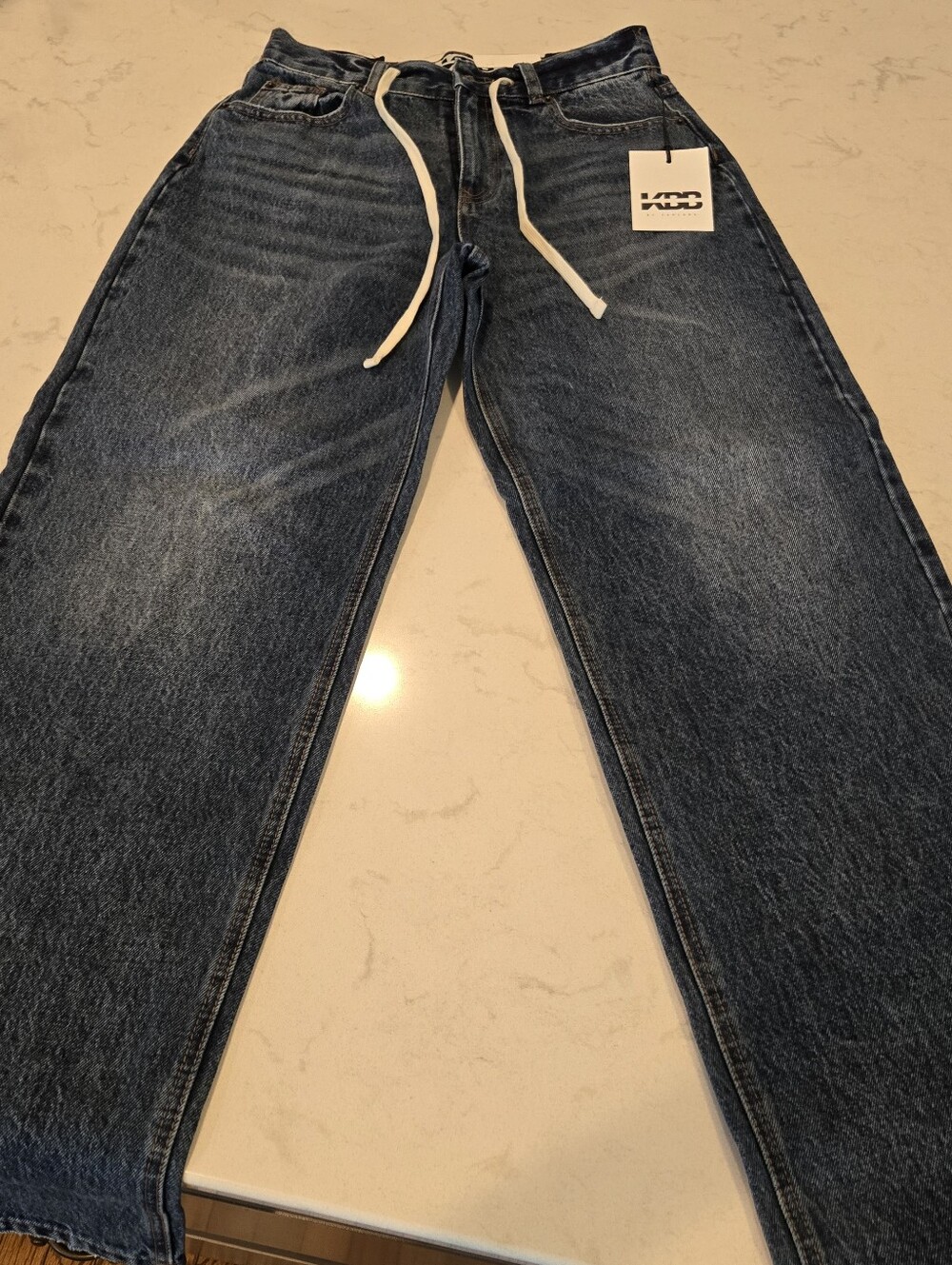 NWT KBB by KAHLANA Women-s Blue Drawstring Jeans